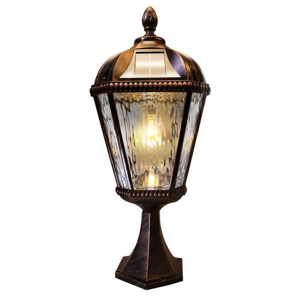 Gama Sonic GS-98B-P-BB Royal Bulb Solar Light - Post Mount - Brushed Bronze - LightingWellCo