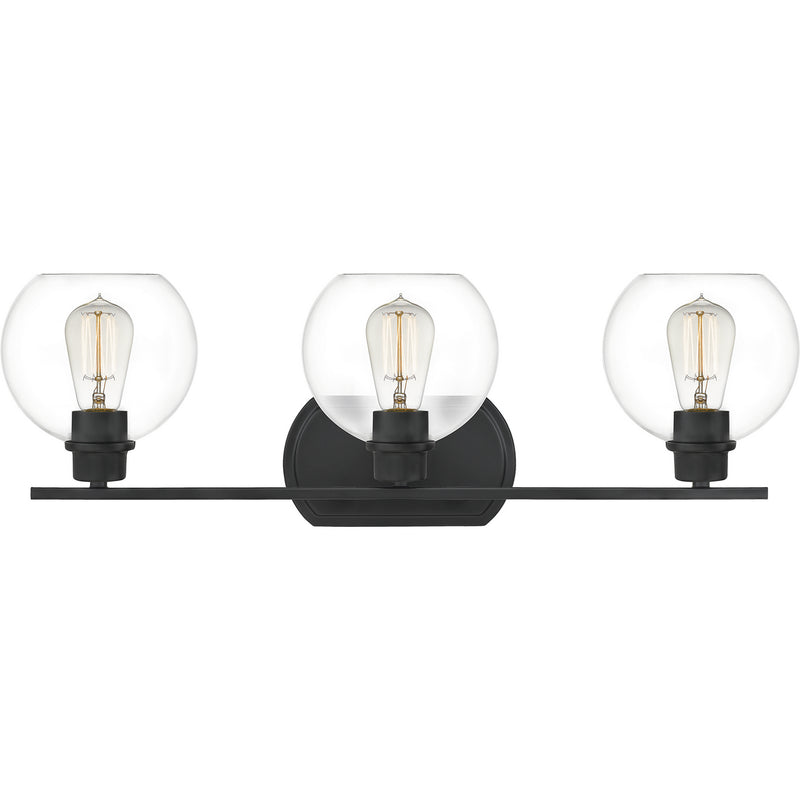 Quoizel PRUC8626MBK Three Light Bath, Matte Black Finish - LightingWellCo