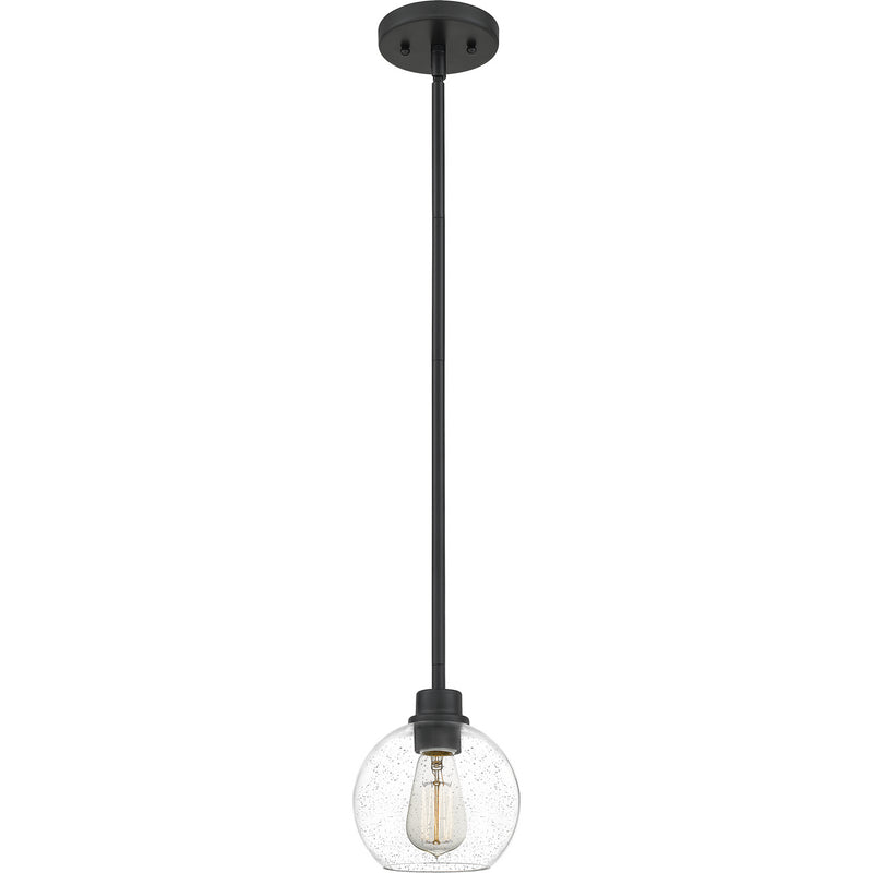Quoizel PRUS1507MBK One Light Mini Pendant, Matte Black Finish - LightingWellCo