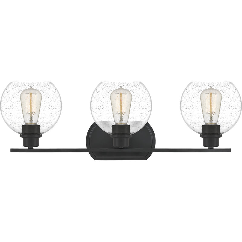 Quoizel PRUS8626MBK Three Light Bath, Matte Black Finish - LightingWellCo