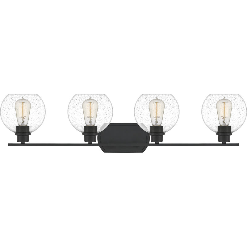 Quoizel PRUS8636MBK Four Light Bath, Matte Black Finish - LightingWellCo