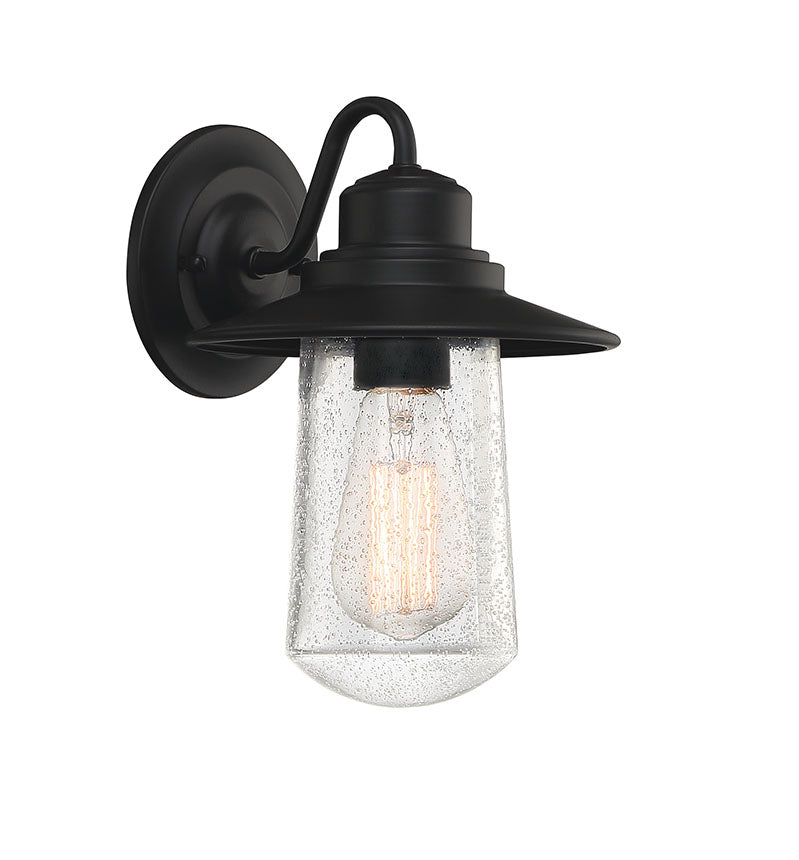 Quoizel RAD8407MBK One Light Outdoor Wall Lantern, Matte Black Finish - LightingWellCo