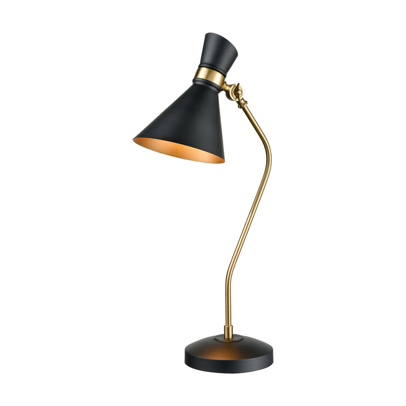 ELK Home D3806 One Light Table Lamp, Black, New Aged Brass, New Aged Brass Finish - At LightingWellCo