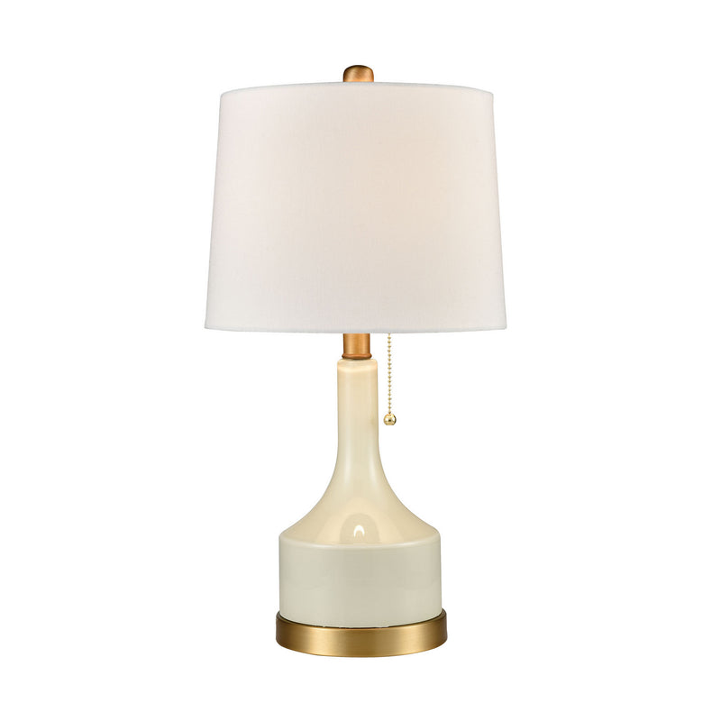 ELK Home D4312 One Light Table Lamp, Jade White Glass, Matte Brushed Gold, Matte Brushed Gold Finish - At LightingWellCo