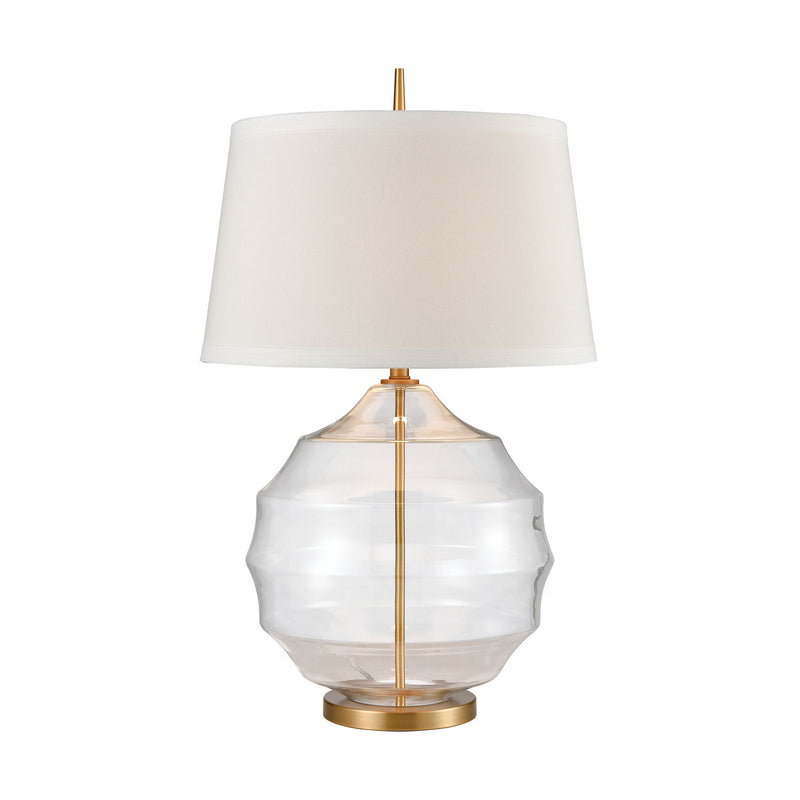 ELK Home D4319 One Light Table Lamp, Clear, Matte Brushed Gold, Matte Brushed Gold Finish - At LightingWellCo