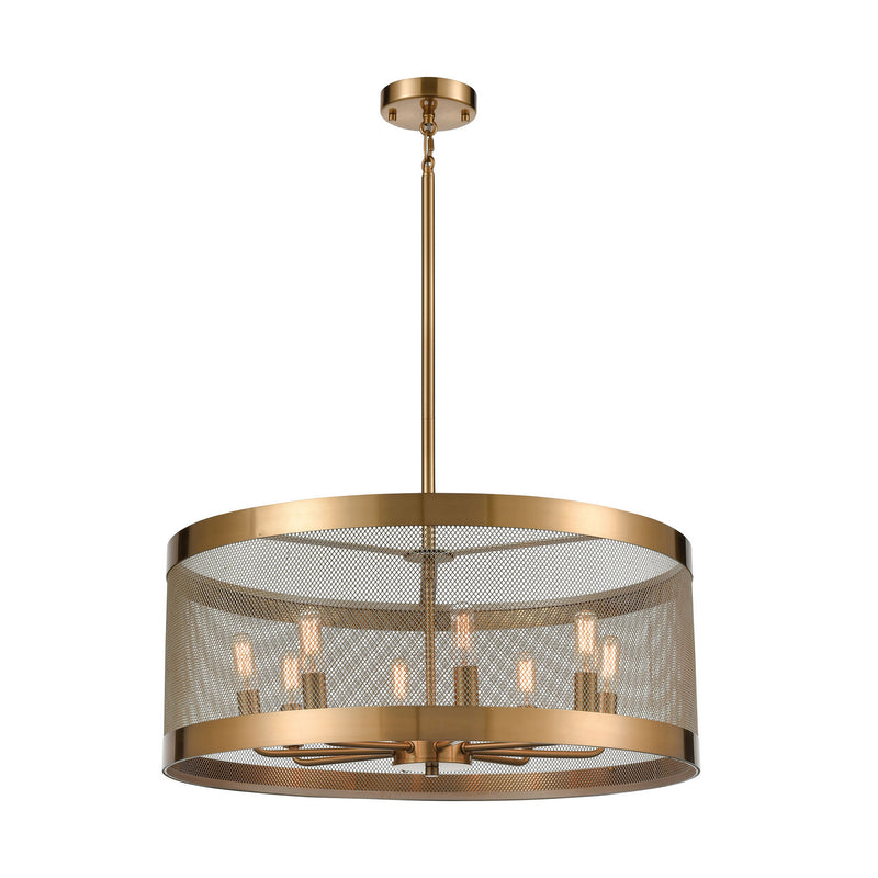 ELK Home D4333 Eight Light Chandelier, Satin Brass Finish-LightingWellCo