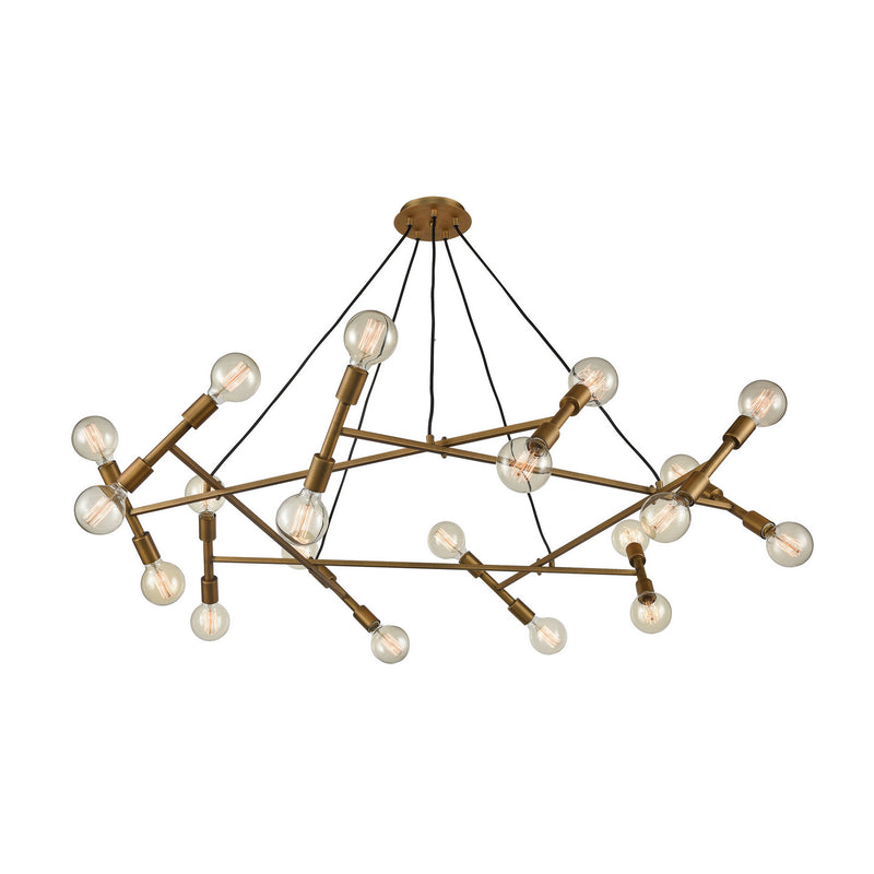 ELK Home D4350 20 Light Chandelier, Antique Brass Finish-LightingWellCo