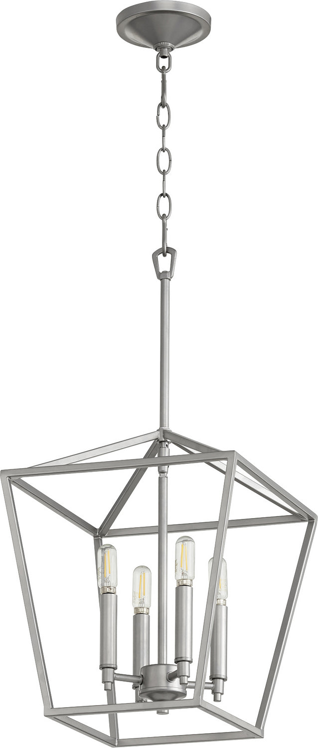 Quorum 604-4-64 Four Light Entry Pendant, Classic Nickel Finish - LightingWellCo