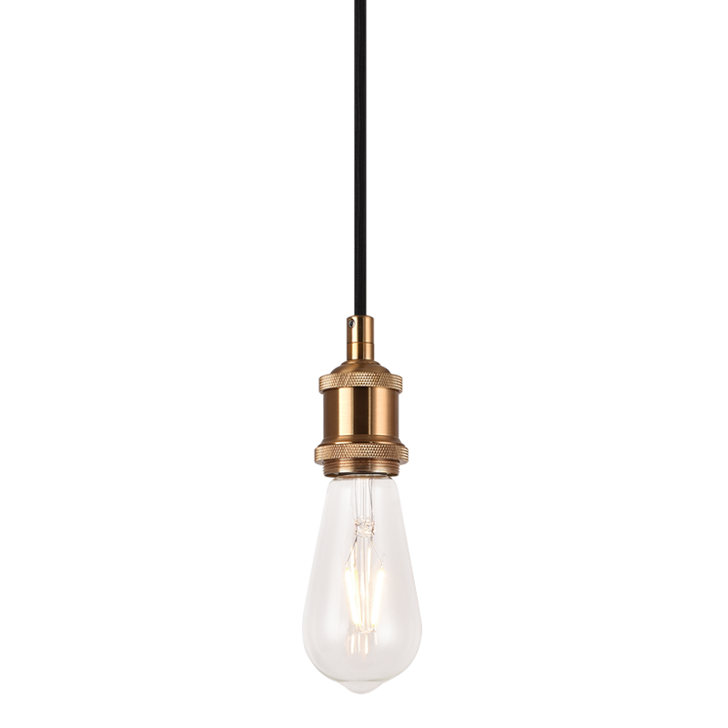 Matteo Lighting C46100AG One Light Pendant, Aged Gold Brass Finish - LightingWellCo