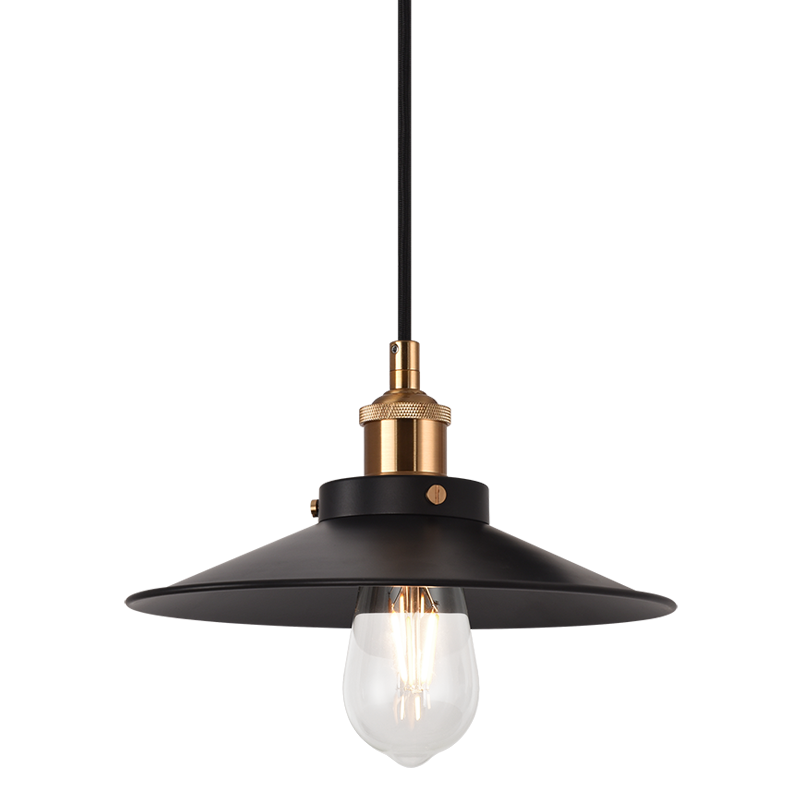 Matteo Lighting C46111AGBK One Light Pendant, Aged Gold Brass Finish - LightingWellCo