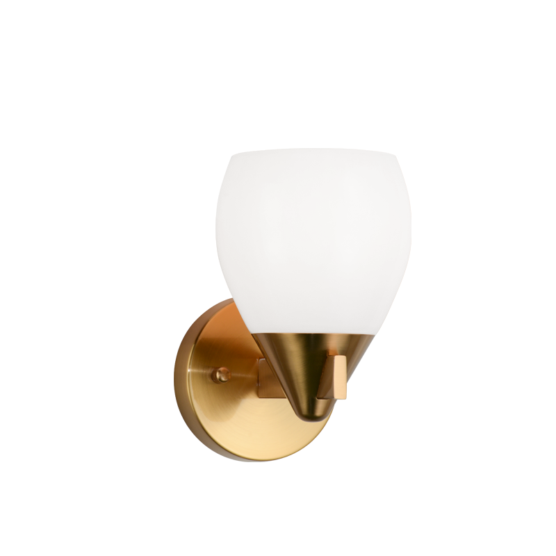 Matteo Lighting W74001AG One Light Wall Sconce, Aged Gold Brass Finish - LightingWellCo
