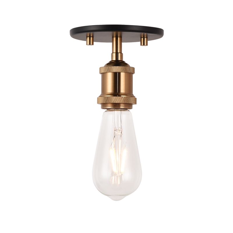 Matteo Lighting X46100AG One Light Flush Mount, Aged Gold Brass Finish - LightingWellCo