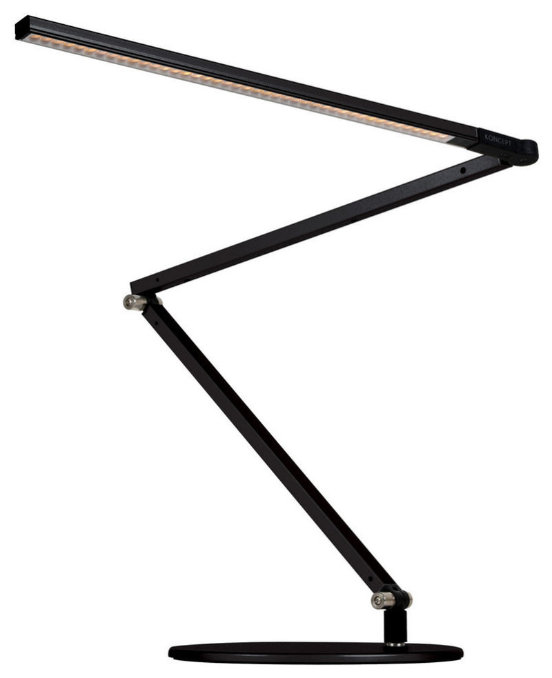 Koncept Z-Bar Desk Lamp with Standard Desk Base Warm White Light Metallic Black - AR3000-WD-MBK-DSK - LightingWellCo