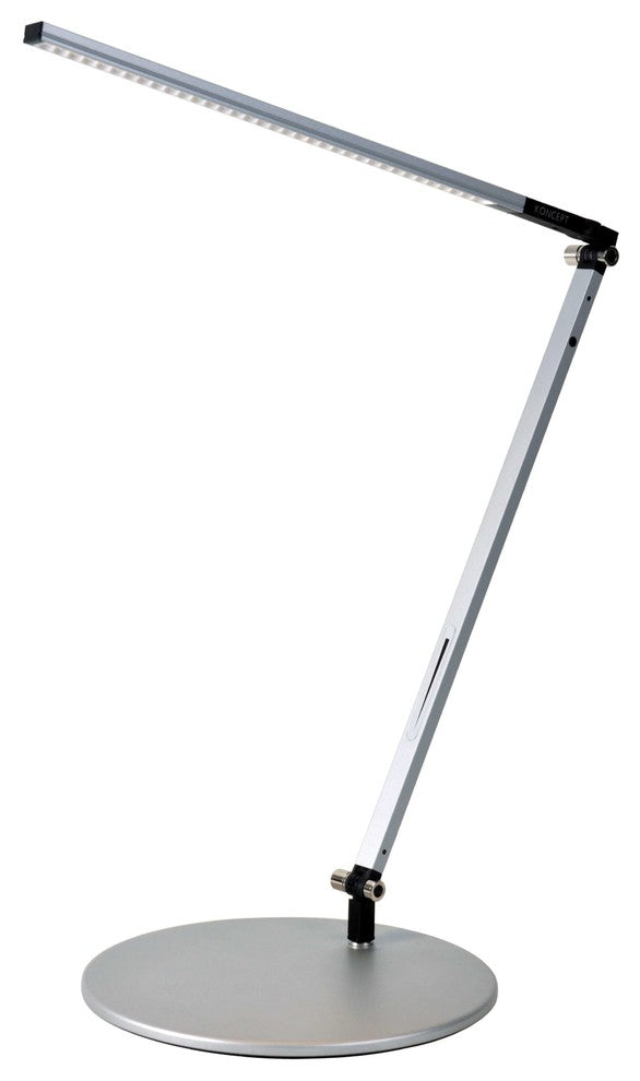 Koncept Z-Bar Solo Mini Desk Lamp with Standard Desk Base Warm White Light Silver - AR1100-WD-SIL-DSK - LightingWellCo