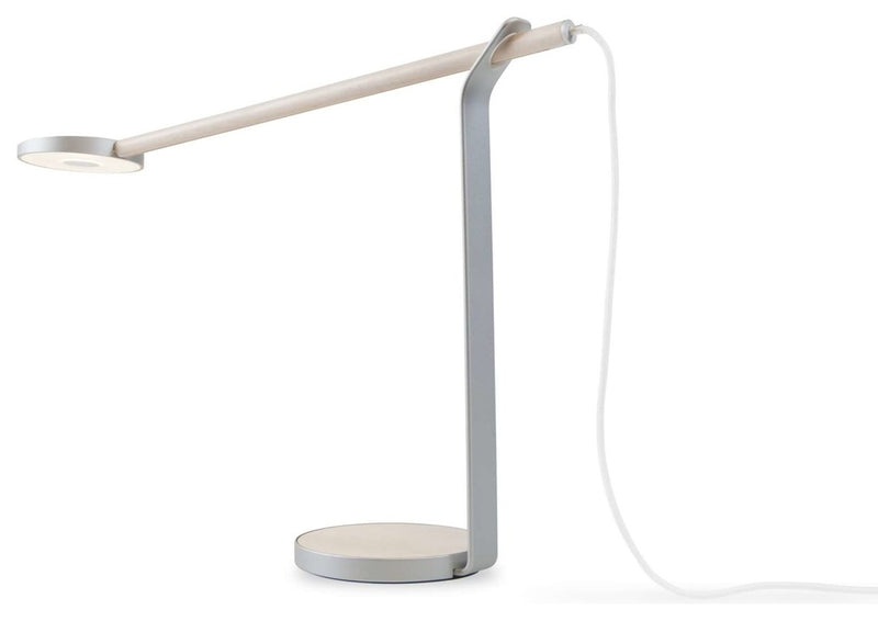 Koncept Gravy Desk Lamp Maple / Silver with White Cord - GR1-W-MPW-SIL-DSK - LightingWellCo