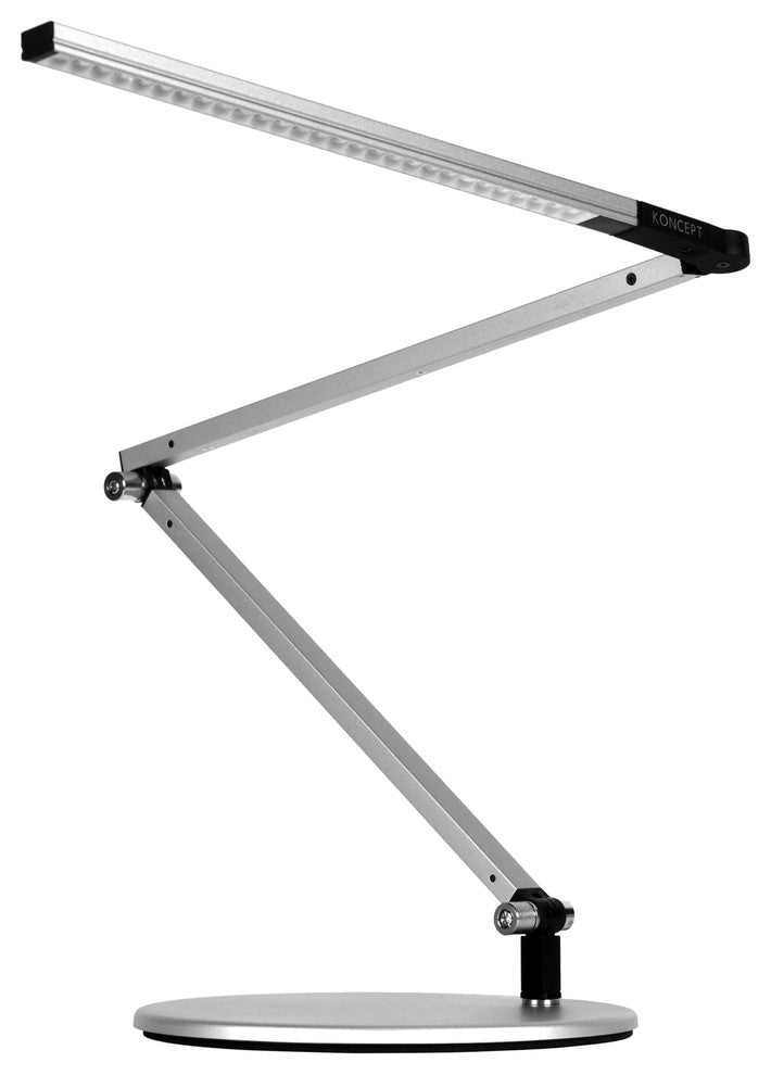 Koncept Z-Bar Mini Desk Lamp with Standard Desk Base Warm White Light Silver - AR3100-WD-SIL-DSK - LightingWellCo