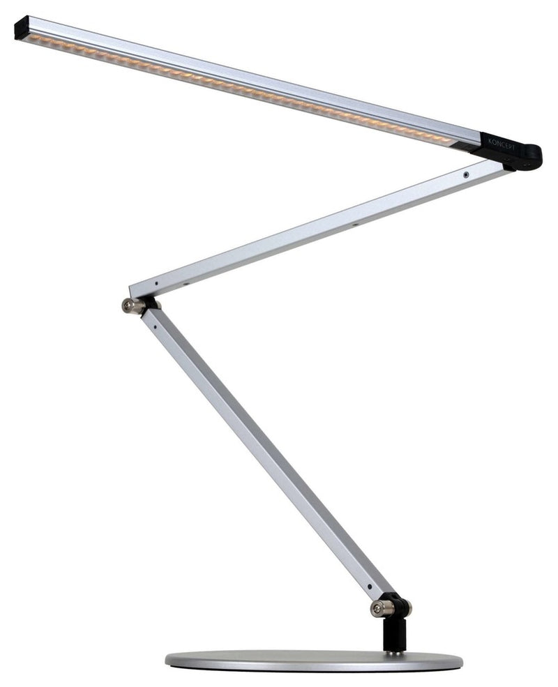 Koncept Z-Bar Desk Lamp with Standard Desk Base Warm White Light Silver - AR3000-WD-SIL-DSK - LightingWellCo