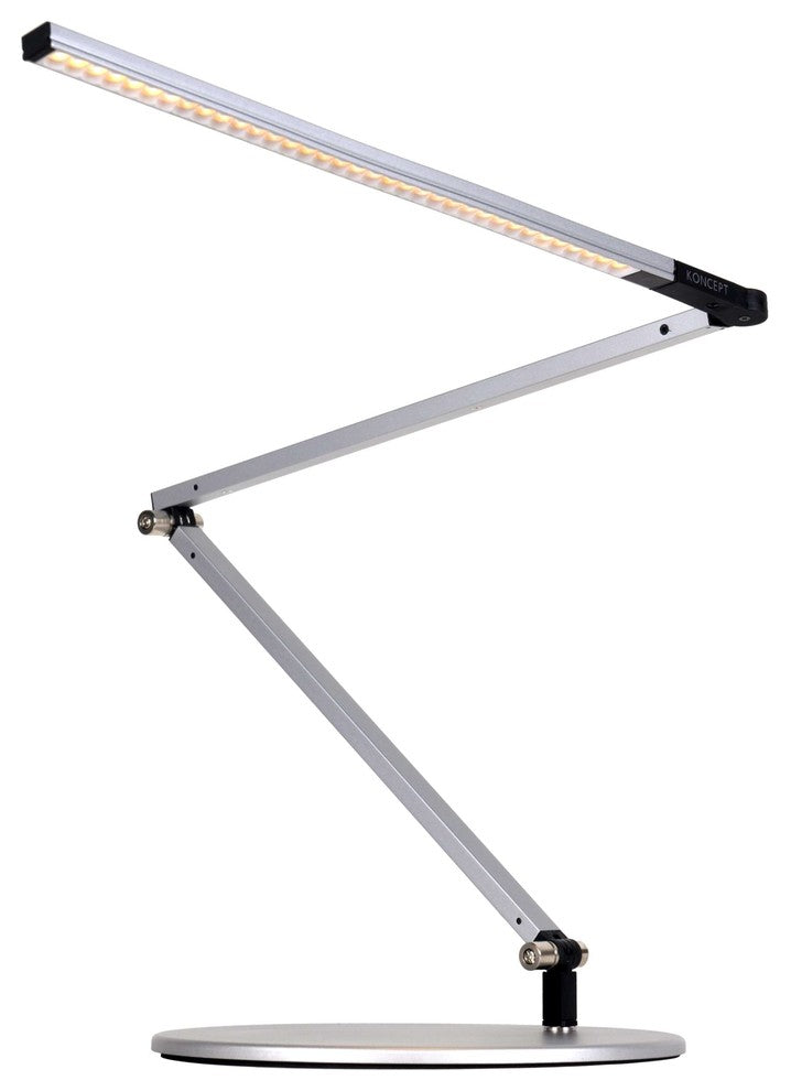 Koncept Z-Bar Slim Desk Lamp with Power Outlet Base with USB Cool White Light Silver - AR3200-CD-SIL-PWD - LightingWellCo