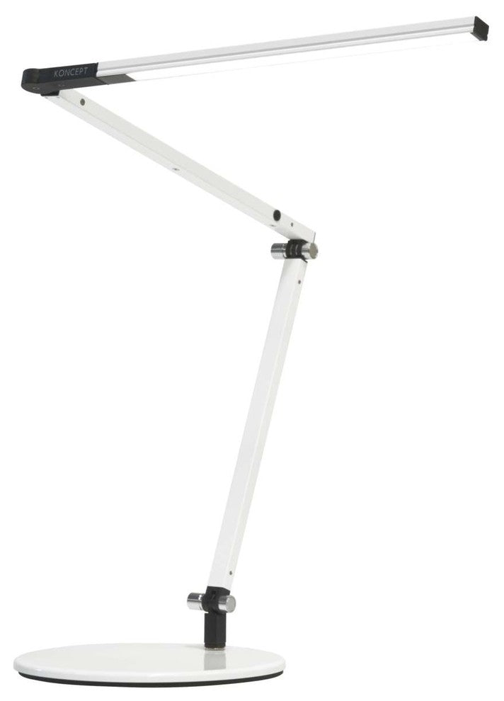 Koncept Z-Bar Mini Desk Lamp with Standard Desk Base Warm White Light White - AR3100-WD-WHT-DSK - LightingWellCo