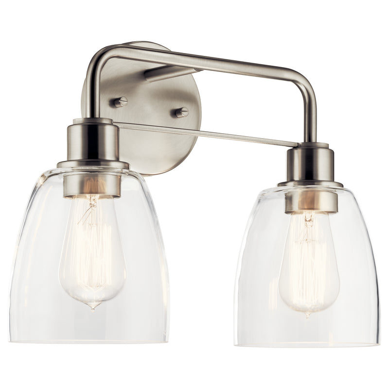 Kichler 55101NI Two Light Bath, Nickel Textured Finish-LightingWellCo