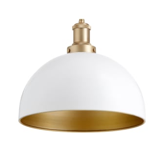 Quorum 876-0880 One Light Pendant, Studio White w/ Aged Brass Finish - LightingWellCo